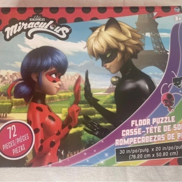 NWT Miraculas lady bug and cat noir 72 pieces floor puzzle new in box. - Picture 1 of 1